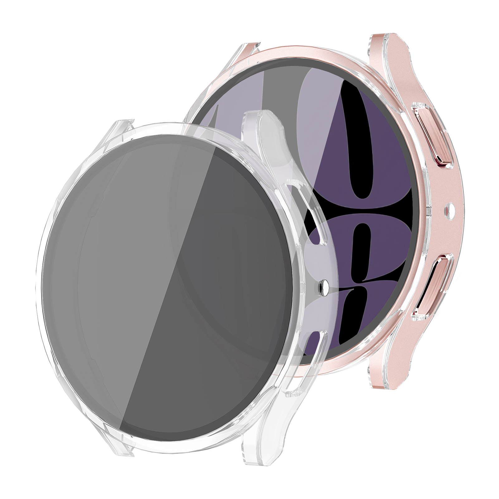 Anti Spy Privacy Glass Case - サムスンギャラクシーウォッチ7用の強化ガラスとプライバシーケース,スパイ防止,保護カバー,44mm, 40mm, 6