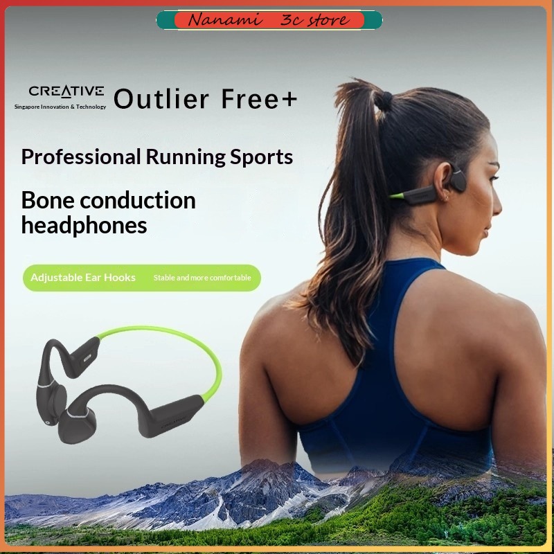 Earphones - クリエイティブなアウトライナー型防水骨伝導イヤホン、低遅延ワイヤレススポーツBluetooth 5.3イヤーフック（ランニング用）