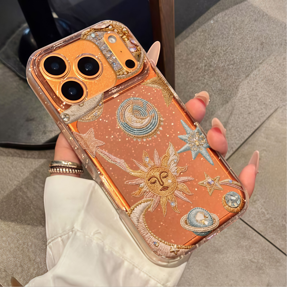 創造性あふれる星月クリアグリッターフォンケース iPhone - Clear Shockproof Bumper Case のレビューと価格