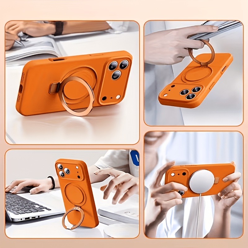360度回転マグネット式スタンド付き液体シリコン製iPhon - Liquid Silicone Magnetic Phone Case のレビューと価格
