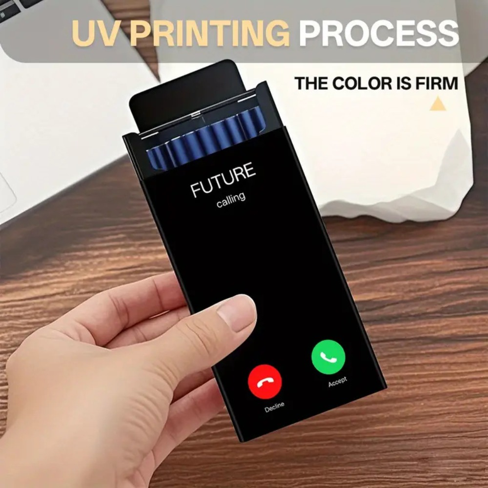 スリムな金属製シガレットケース。スライド式の蓋で、20本のタ - Phone Cases のレビューと価格