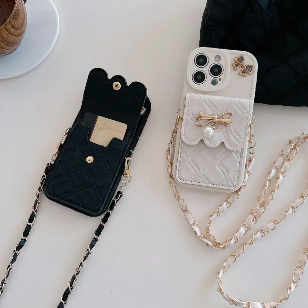 3Dリボン付きクロスボディカードホルダー付き財布型スマホケー - Leather Wallet Card Holder Phone Cover のレビューと価格