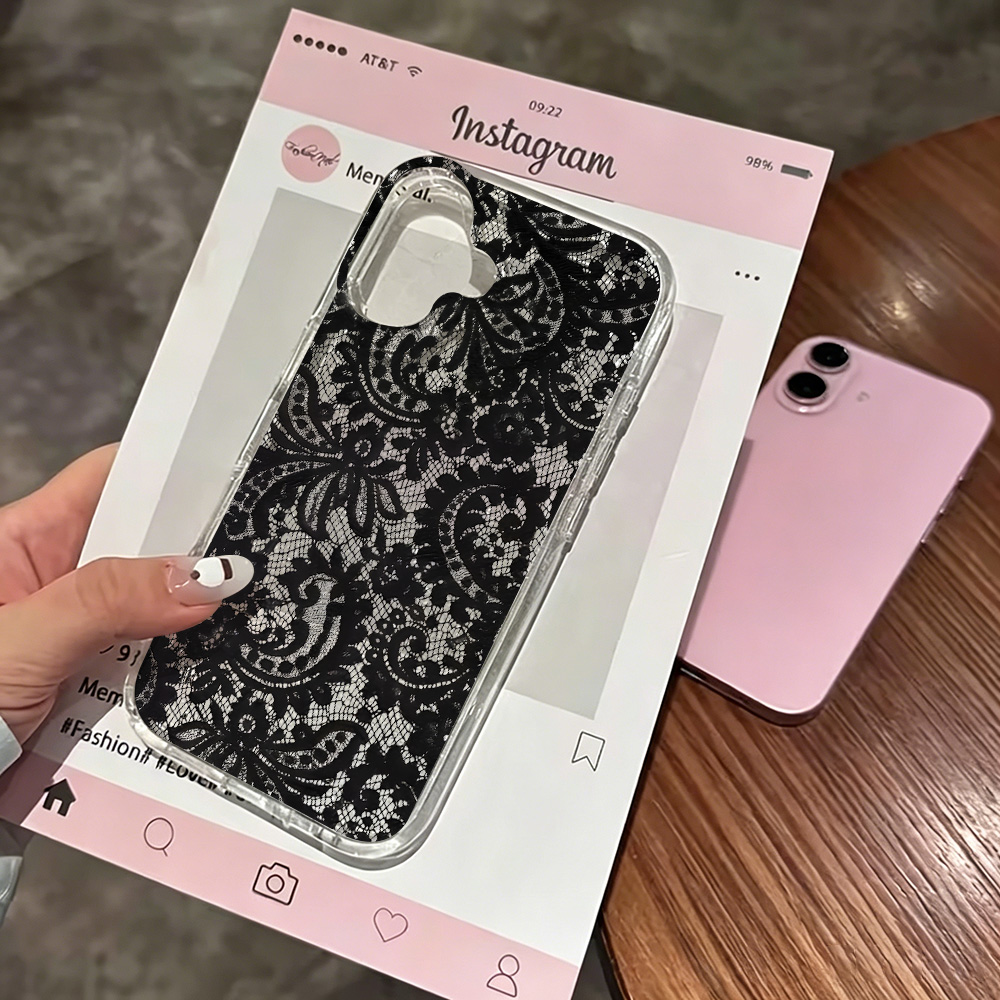 レースフラワー柄INSクリアスマホケース iPhone 17 - Clear Shockproof Bumper Case のレビューと価格
