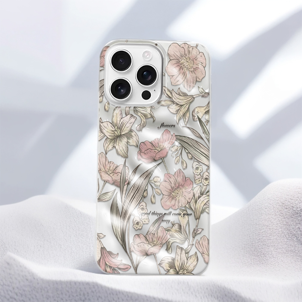 ヴィンテージ花柄エレガント可愛いおしゃれなTPUソフトフォン - Vintage Floral Pattern Soft Case のレビューと価格